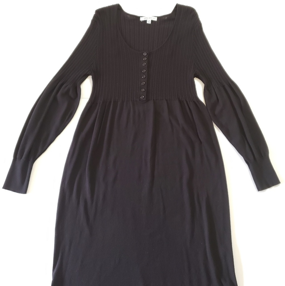 Sandra Darren Black Womans Dress, Size 16, Long Sl